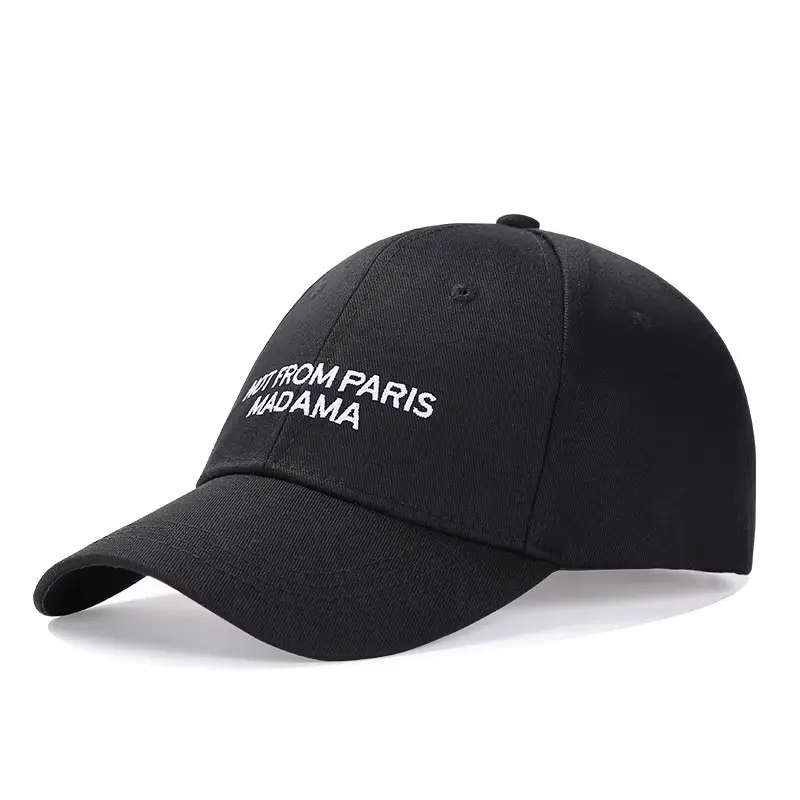 Black Baseball Cap with Adjustable Strap - Image 3