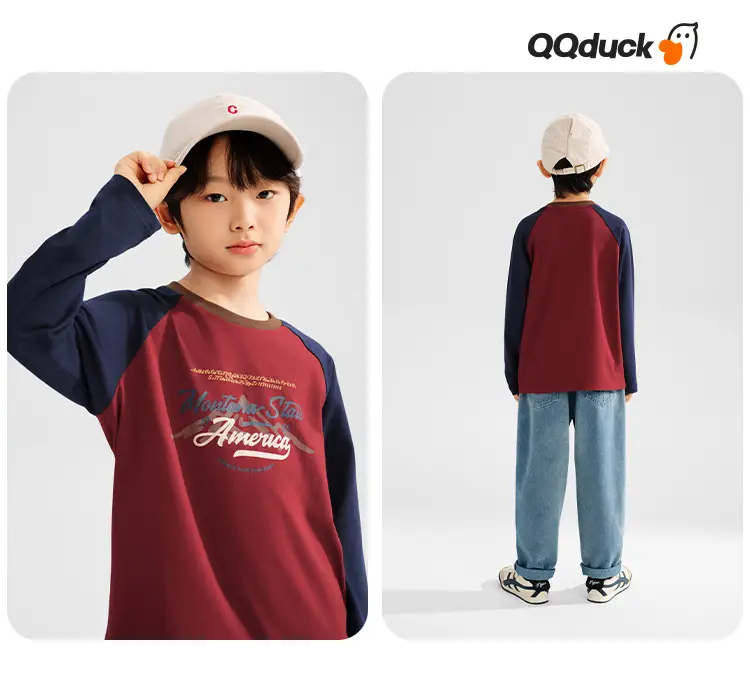 Long Sleeve T-Shirt Black Brown American Flag Print — feature 15