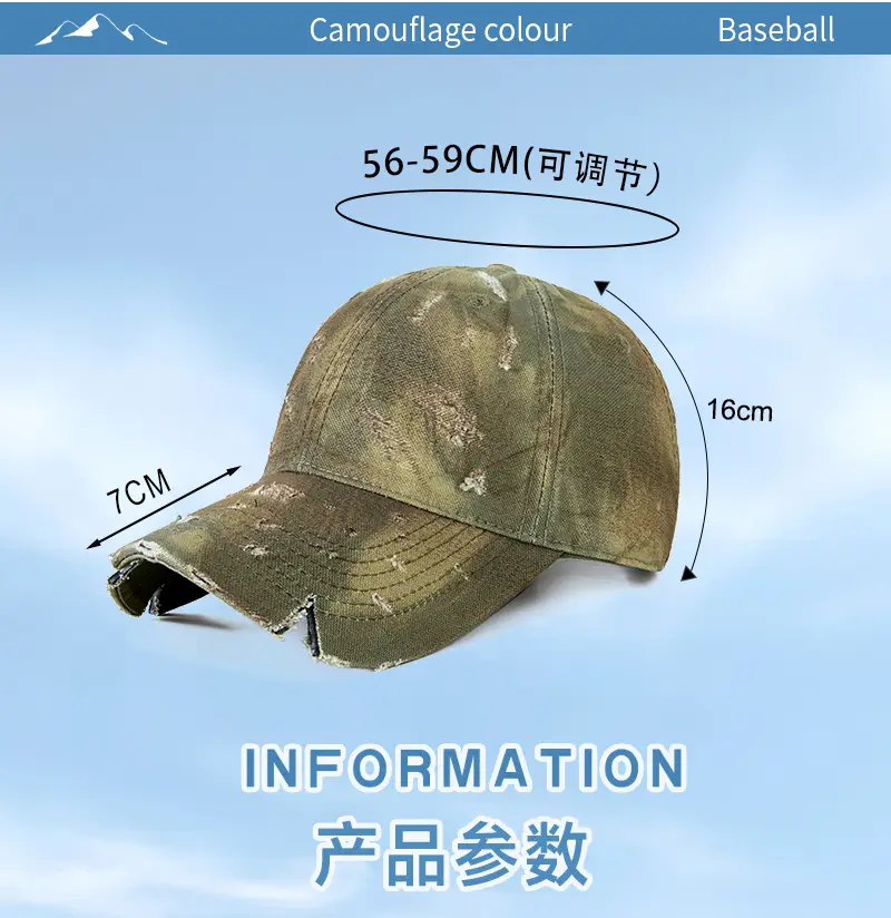 Men Notched Tie-Dye Cap Autumn Winter Sun Hat — feature 18