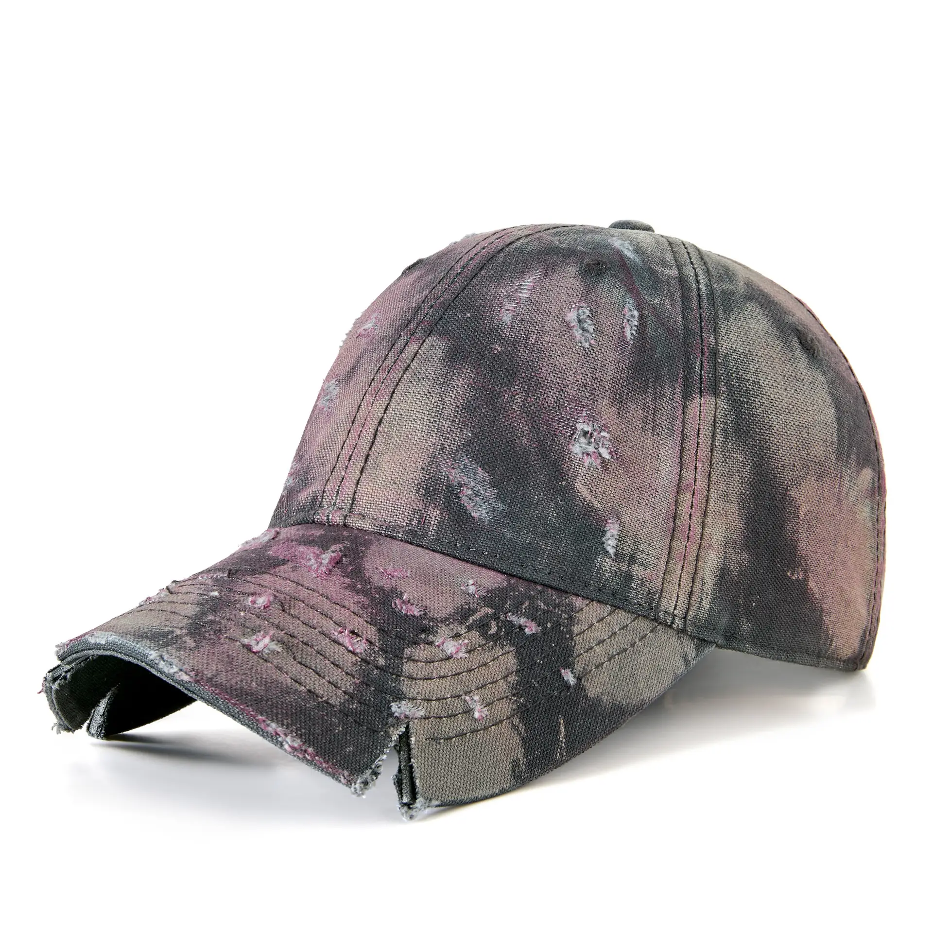 Men Notched Tie-Dye Cap Autumn Winter Sun Hat - Image 2