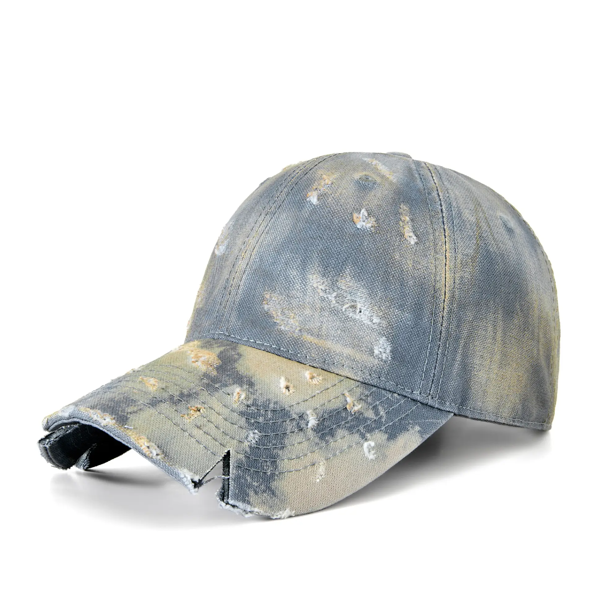 Men Notched Tie-Dye Cap Autumn Winter Sun Hat - Image 5