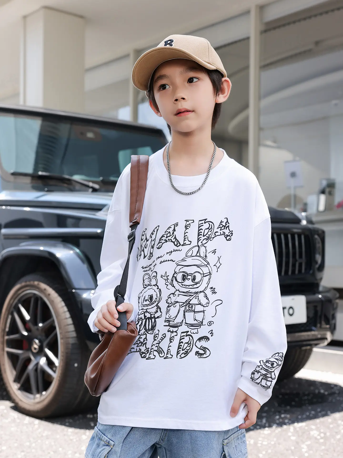 Panda Yuanyuan 2025 Boys Long Sleeve T-Shirt Cartoon Print