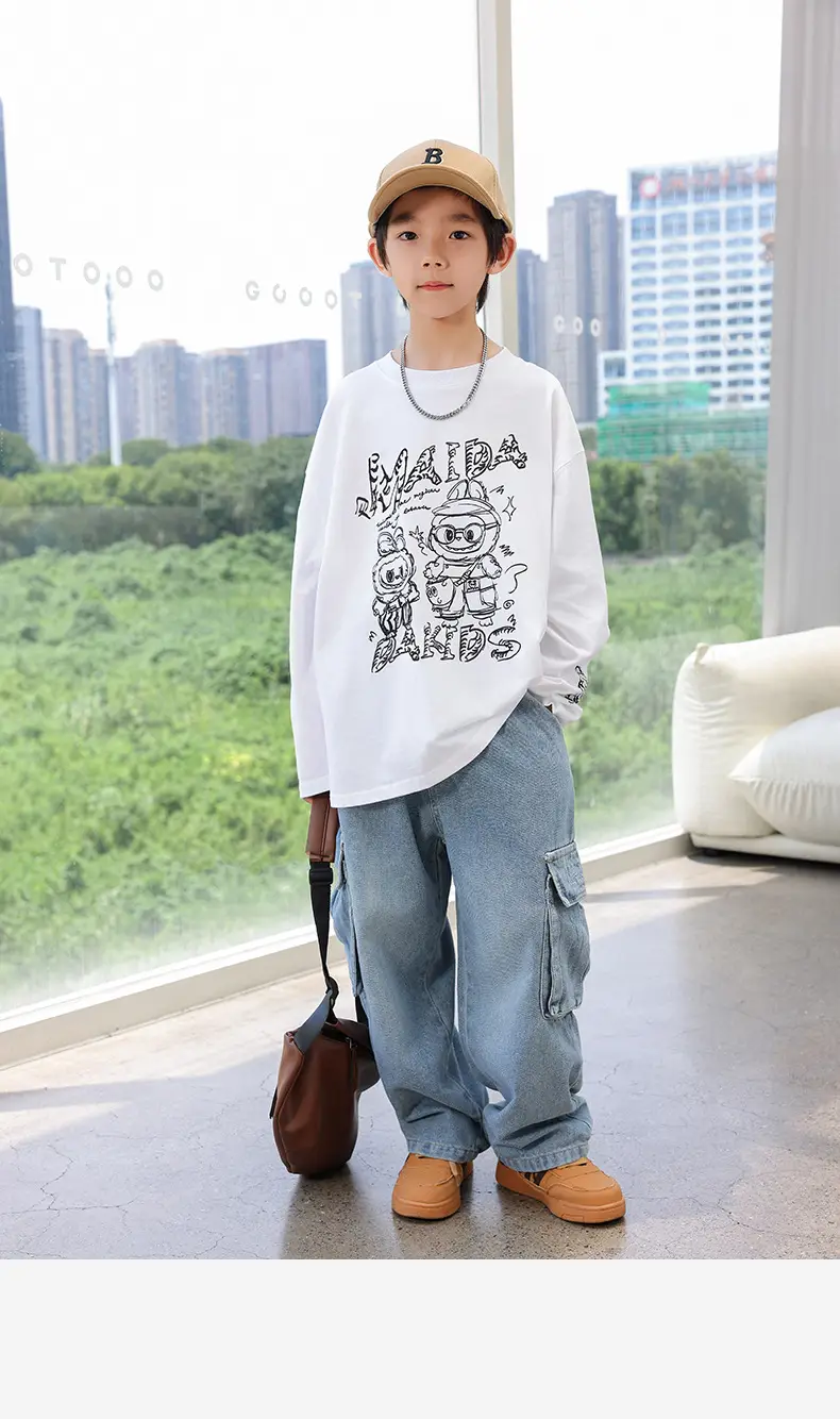 Panda Yuanyuan 2025 Boys Long Sleeve T-Shirt Cartoon Print — feature 25