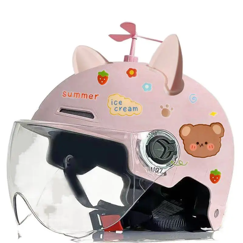 Cute 3C Certified Kids Safety Helmet with Face Protector - Image 33