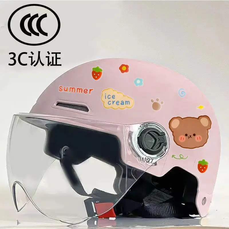 Cute 3C Certified Kids Safety Helmet with Face Protector - Image 23