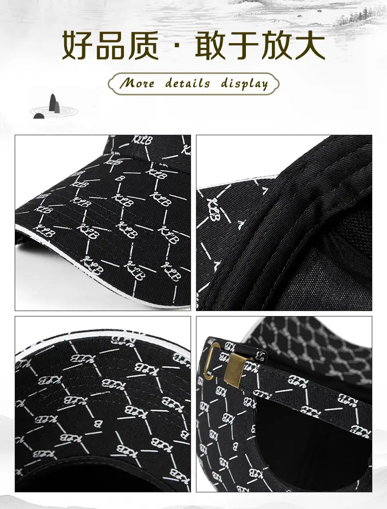 Men Cotton Printed Baseball Cap Brown Sun Hat — feature 13