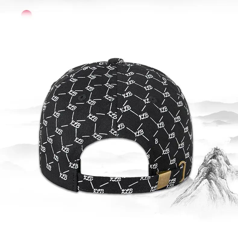 Men Cotton Printed Baseball Cap Brown Sun Hat — feature 16
