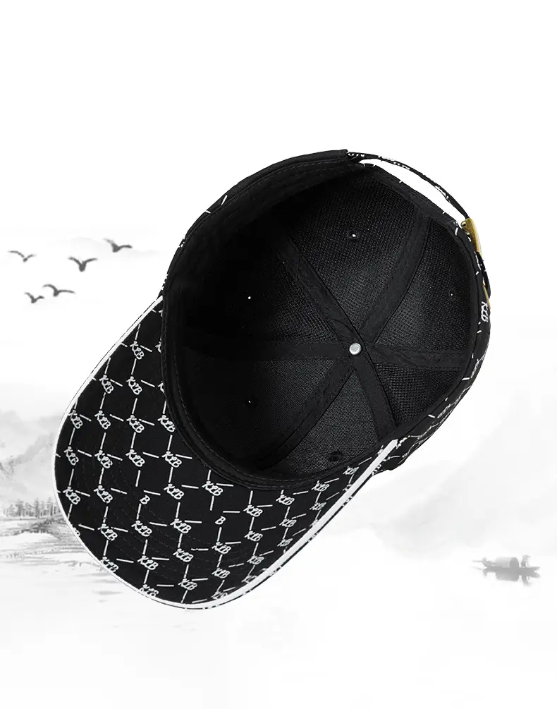 Men Cotton Printed Baseball Cap Brown Sun Hat — feature 17