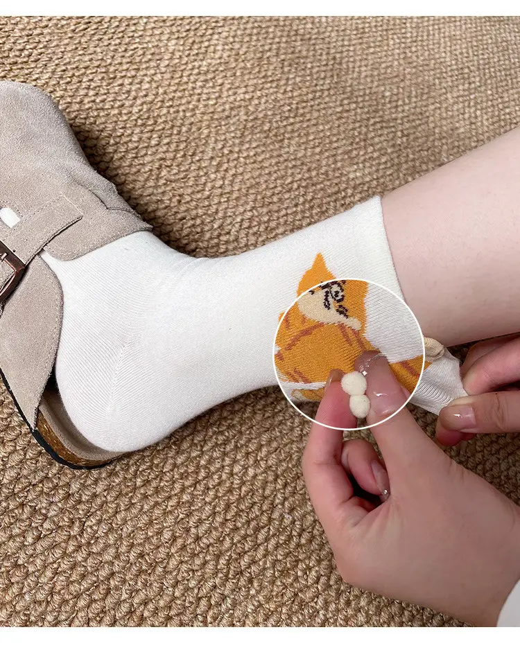 Cute Cartoon Cat Socks for Women Mid-Calf Cotton — feature 6