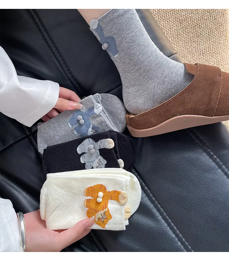 Cute Cartoon Cat Socks for Women Mid-Calf Cotton — feature 9
