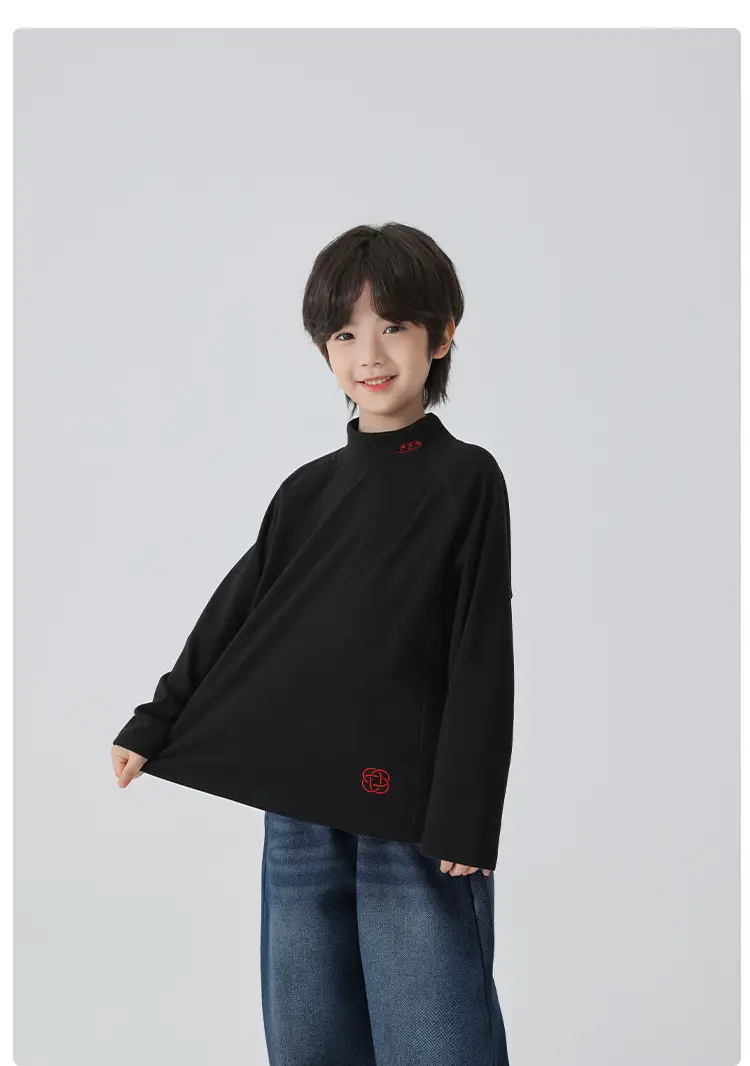 New Boys Half-Turtleneck Base Shirt German Velvet 2025 Winter — feature 10