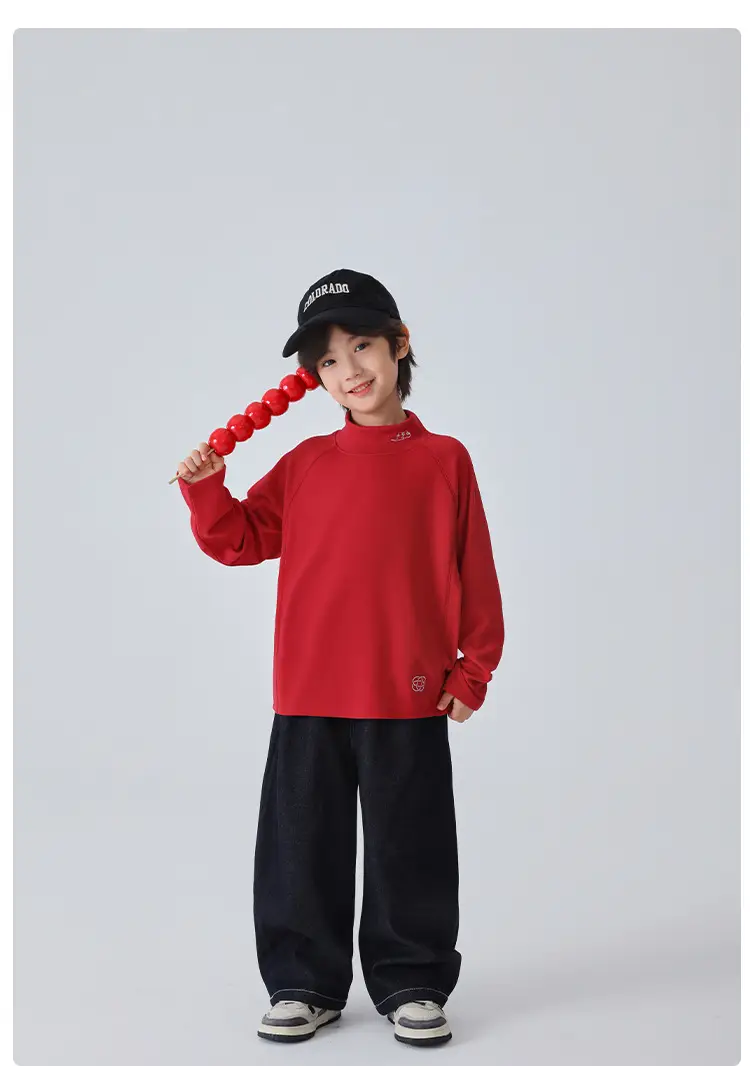 New Boys Half-Turtleneck Base Shirt German Velvet 2025 Winter — feature 14