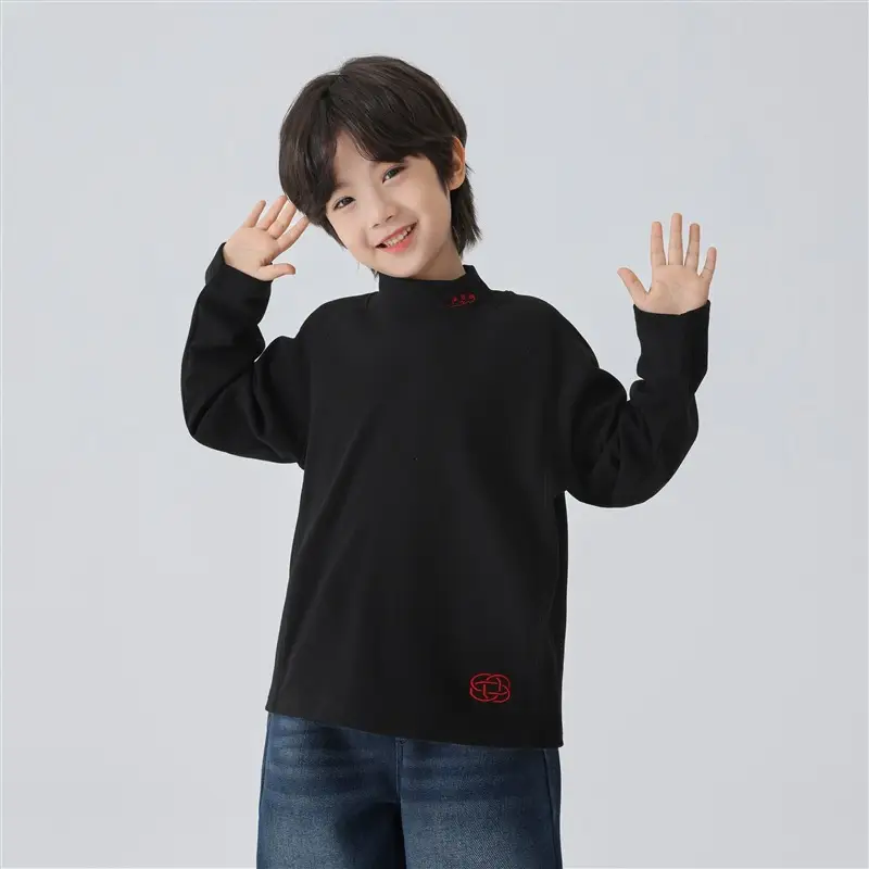New Boys Half-Turtleneck Base Shirt German Velvet 2025 Winter - Image 2