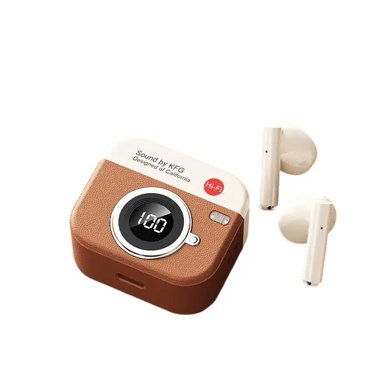 Retro Camera New Semi-In-Ear Wireless Bluetooth Headset Sports Noise Reduction Non-In-Ear Long Battery Life