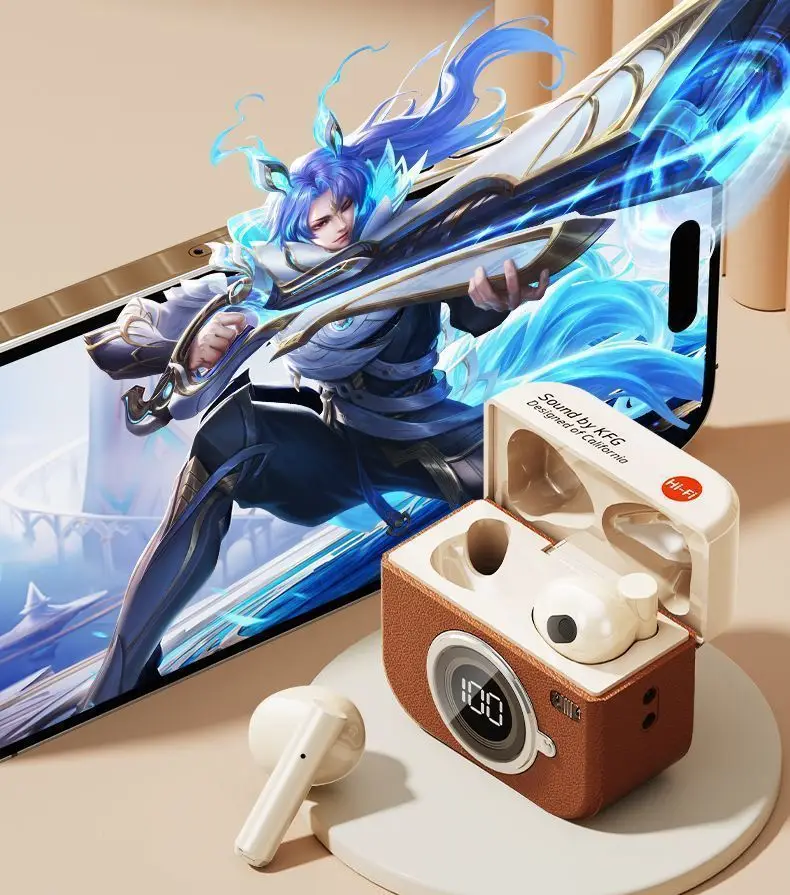 Retro Camera New Semi-In-Ear Wireless Bluetooth Headset Sports Noise Reduction Non-In-Ear Long Battery Life — feature 16