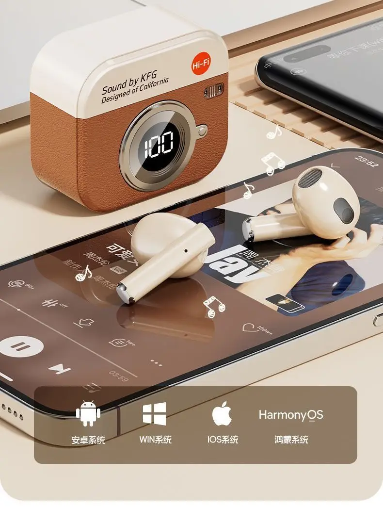 Retro Camera New Semi-In-Ear Wireless Bluetooth Headset Sports Noise Reduction Non-In-Ear Long Battery Life — feature 23