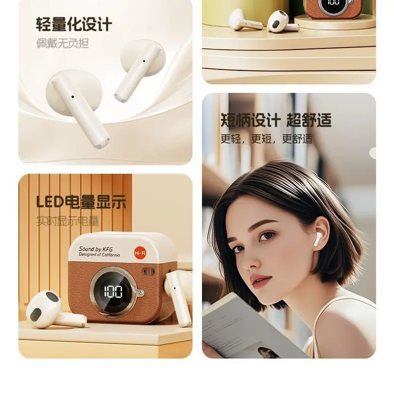 Retro Camera New Semi-In-Ear Wireless Bluetooth Headset Sports Noise Reduction Non-In-Ear Long Battery Life — feature 5