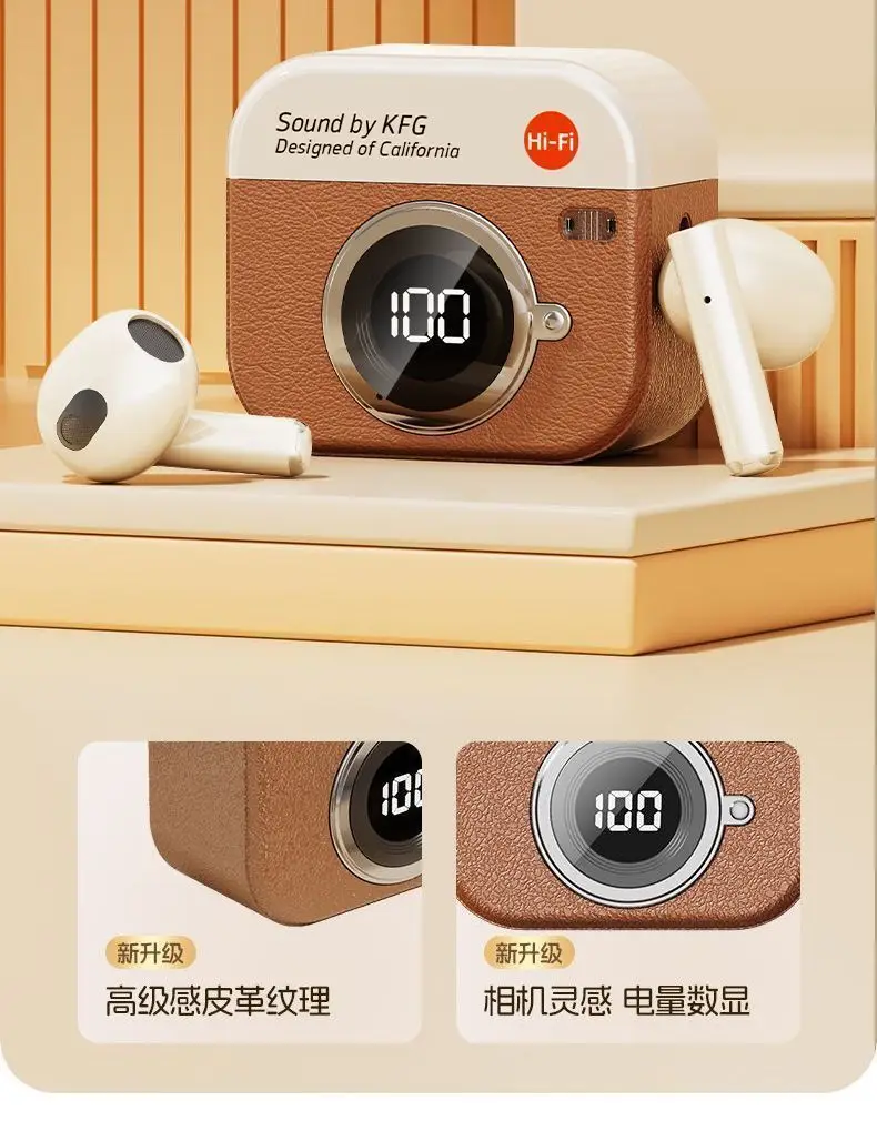 Retro Camera New Semi-In-Ear Wireless Bluetooth Headset Sports Noise Reduction Non-In-Ear Long Battery Life — feature 7