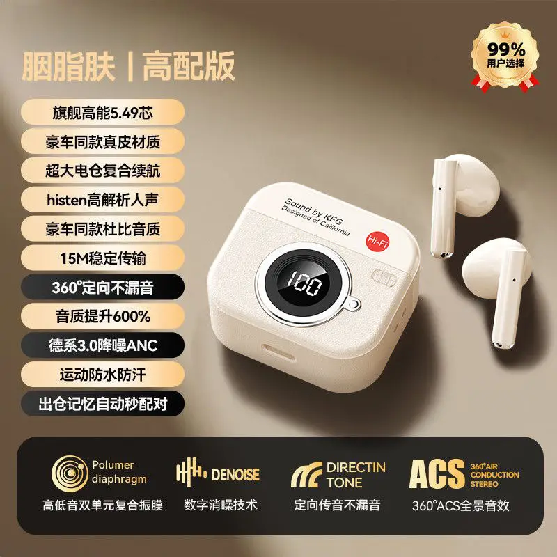 Retro Camera New Semi-In-Ear Wireless Bluetooth Headset Sports Noise Reduction Non-In-Ear Long Battery Life