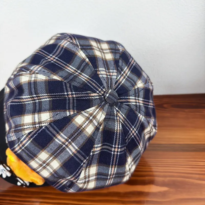 Cute Cartoon Glasses Bear Plaid Hat for Women — feature 13