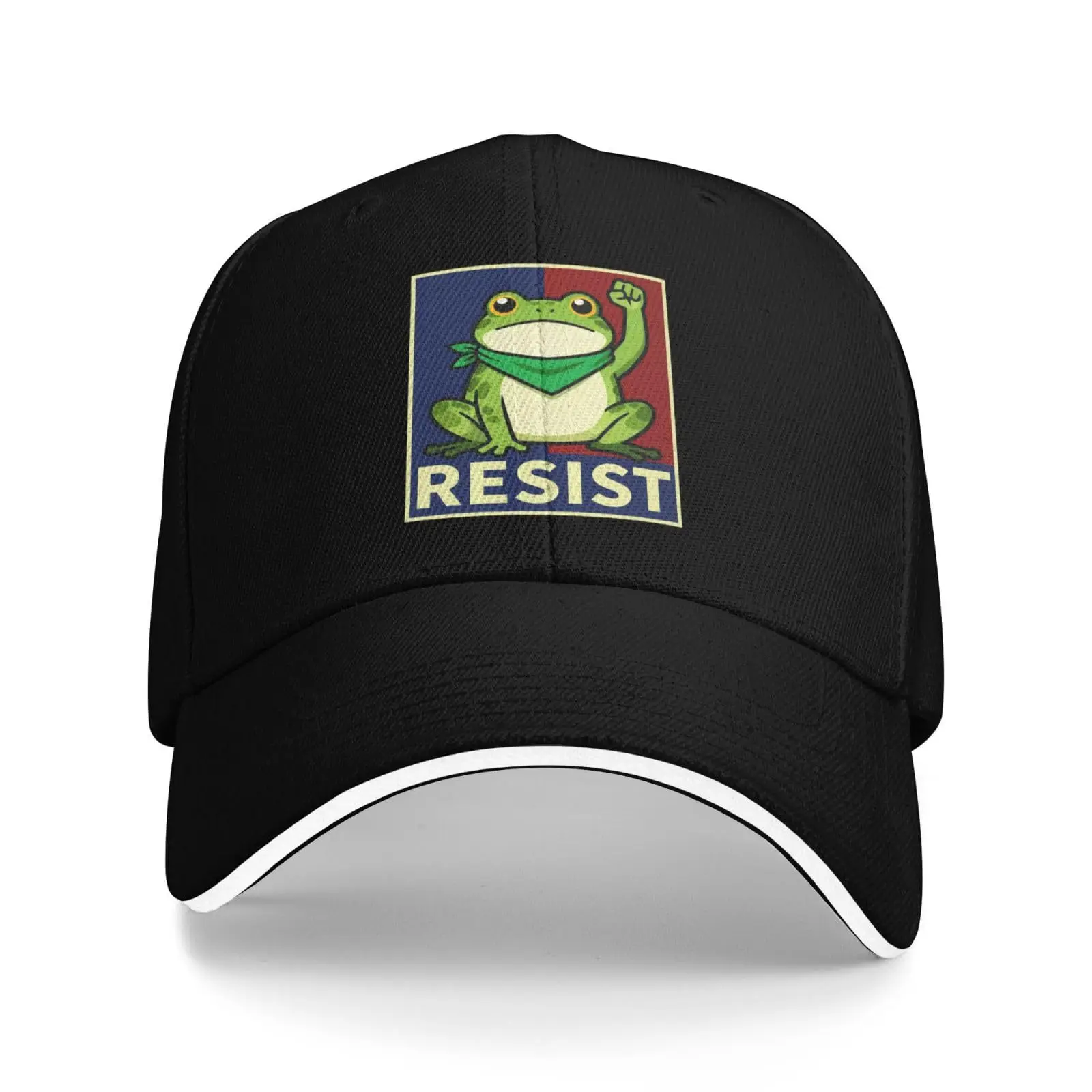 Navy Blue Resist Frog Cap Graphic Design - Image 8
