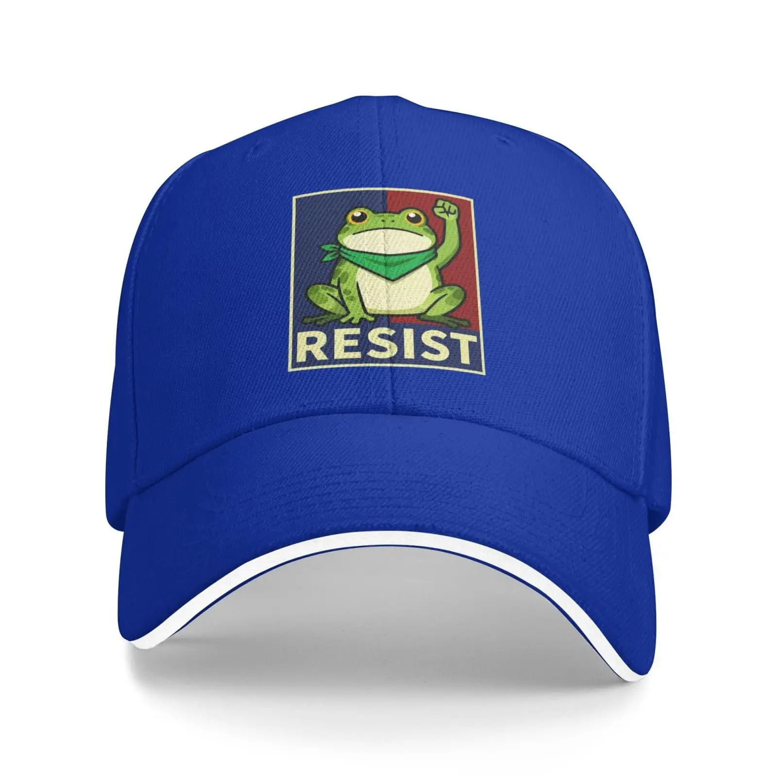Navy Blue Resist Frog Cap Graphic Design - Image 2