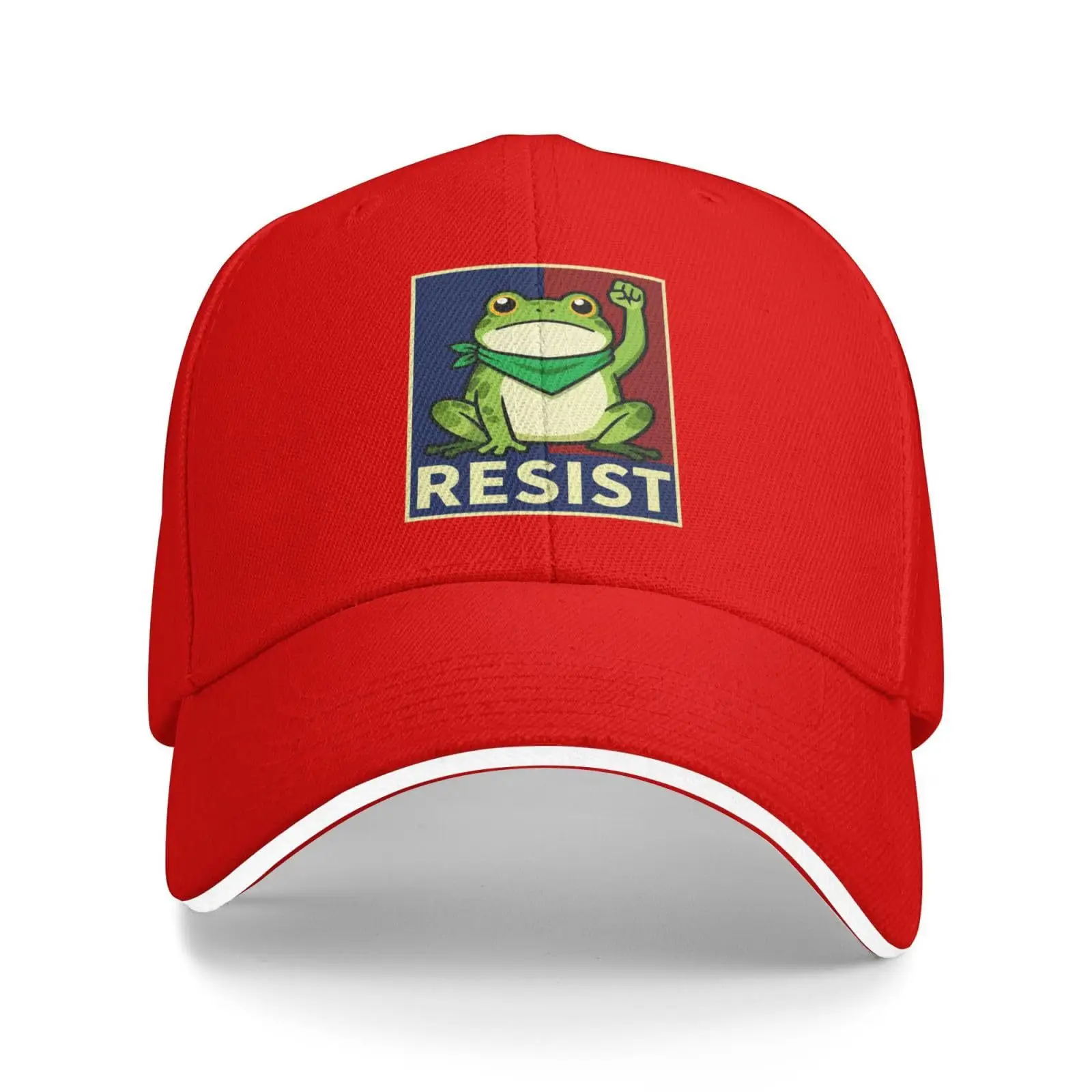 Navy Blue Resist Frog Cap Graphic Design - Image 6