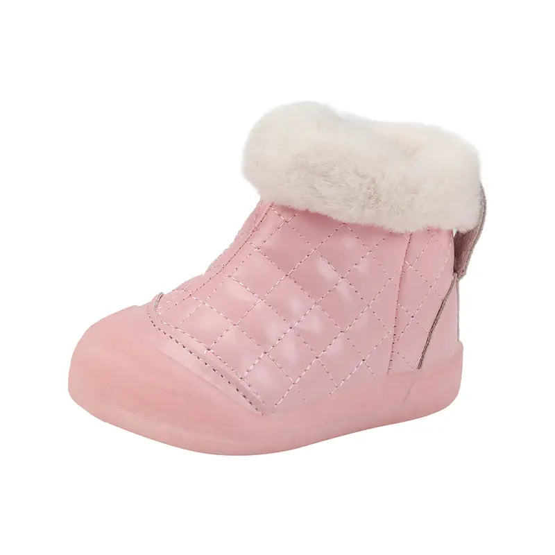 Pink Fleece Lined Baby Snow Boots for Girls