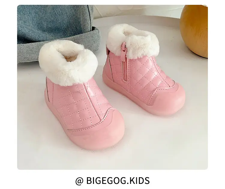Pink Fleece Lined Baby Snow Boots for Girls — feature 11