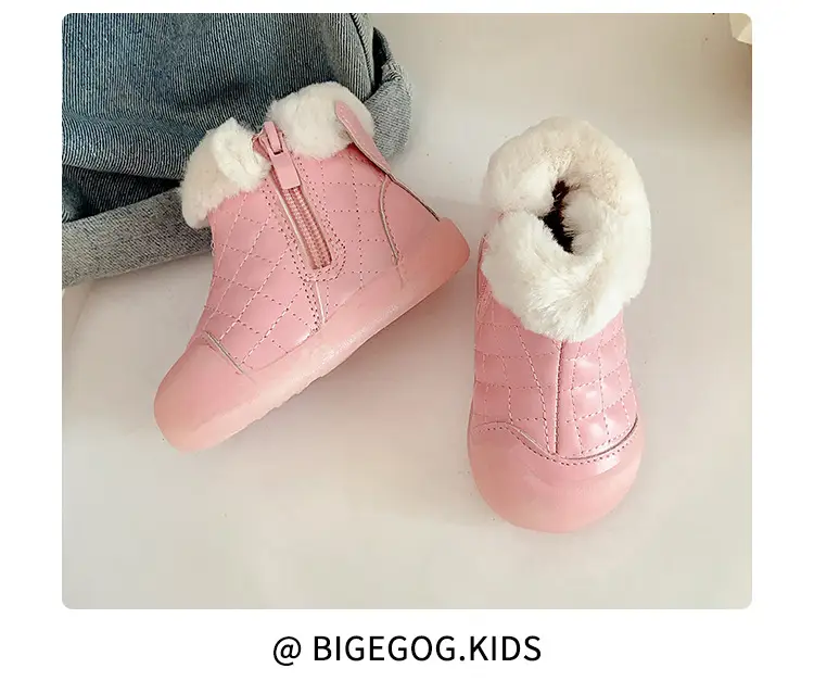 Pink Fleece Lined Baby Snow Boots for Girls — feature 12