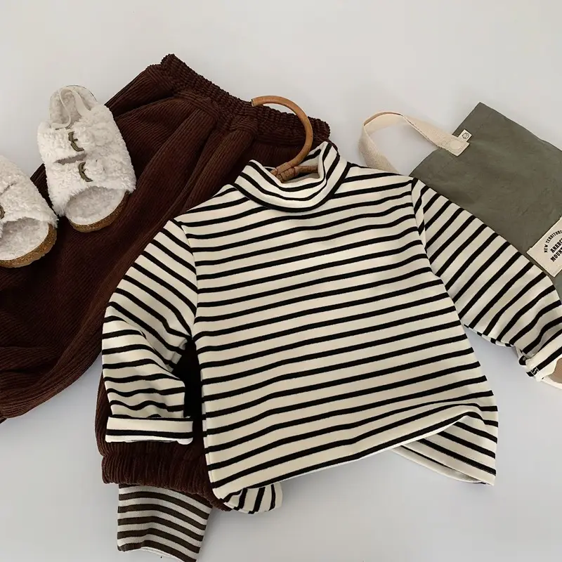 Boys Thermal Long Sleeve T-Shirt Winter Kids Beige — feature 6