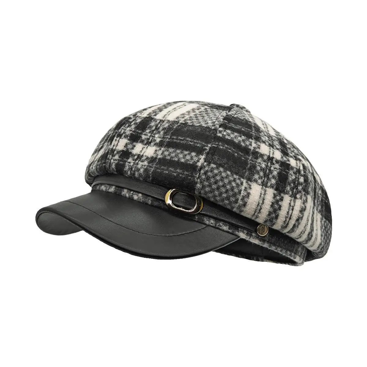 Tweed Plaid Beret Hat for Women British Style - Image 12