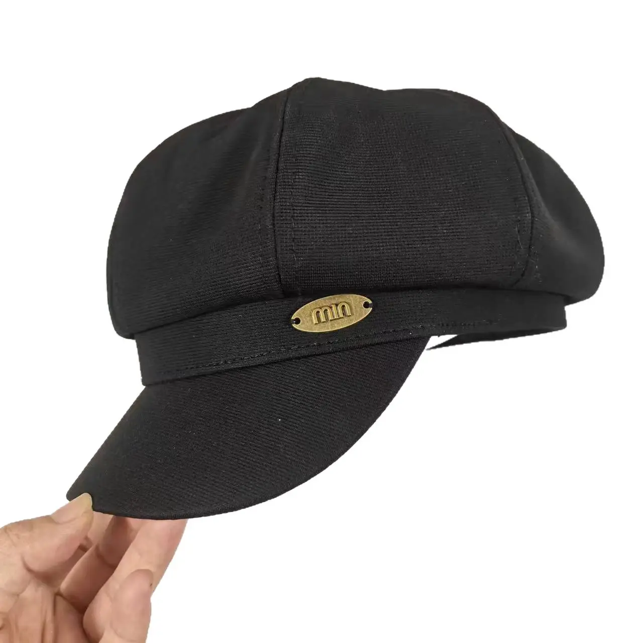 Women's Korean Style Miu Beret Face-Slimming Wig Cap Large Head - Image 7