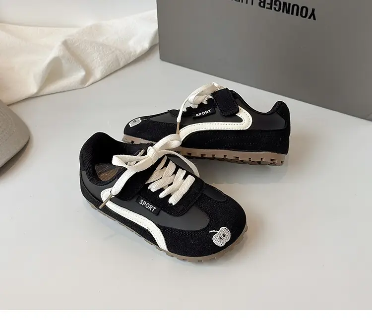 Girls' Black White Toddler Sneakers Soft Soled Lightweight — feature 15