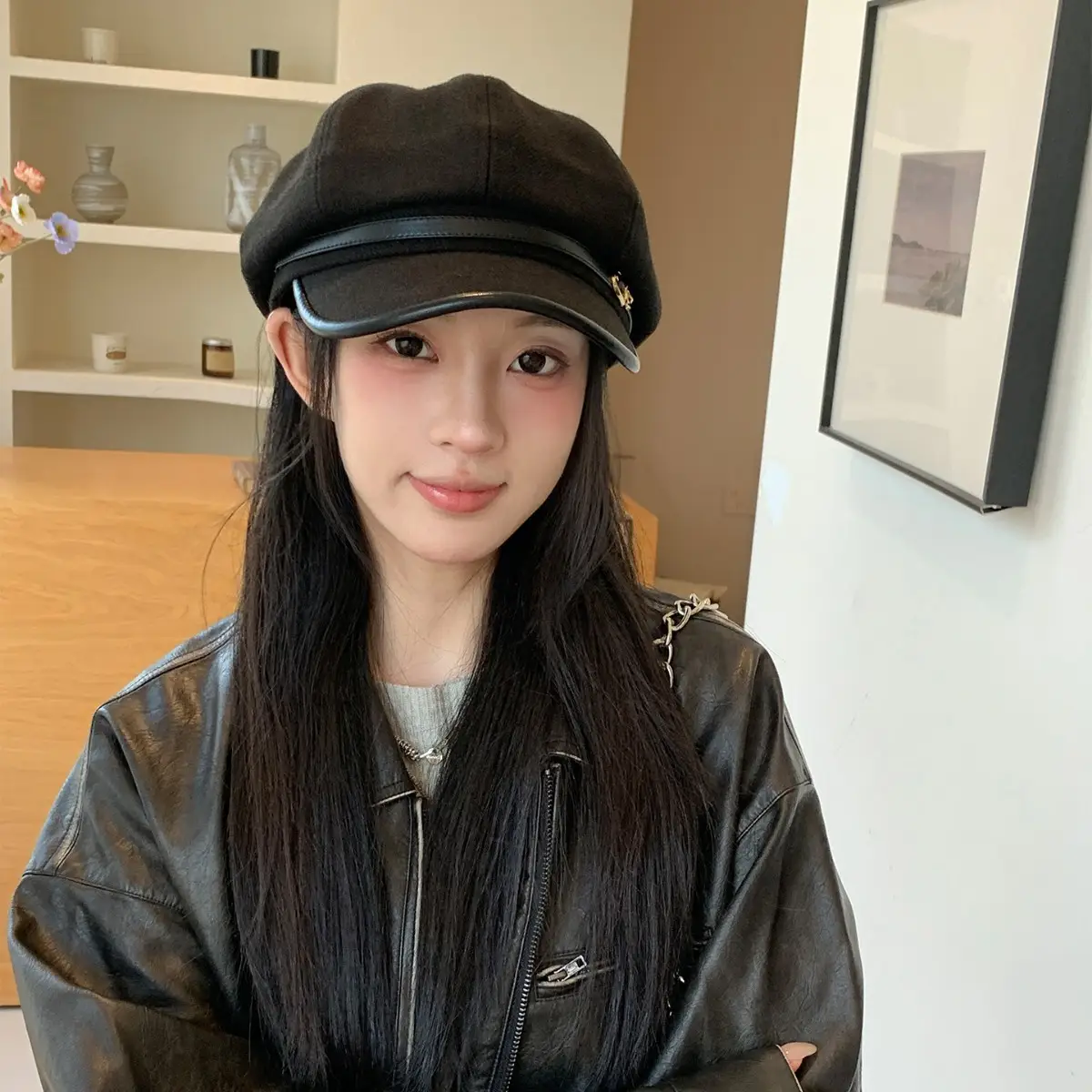 Japanese Retro Black Beret Hat for Women - Image 6