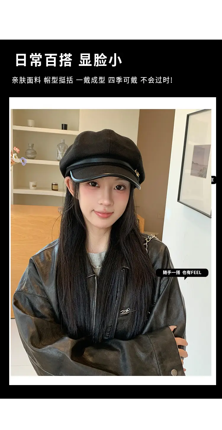 Japanese Retro Black Beret Hat for Women — feature 3