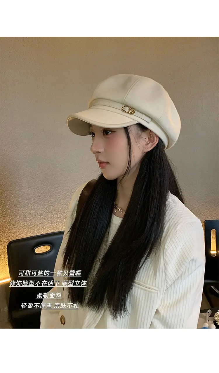 Japanese Retro Black Beret Hat for Women — feature 4