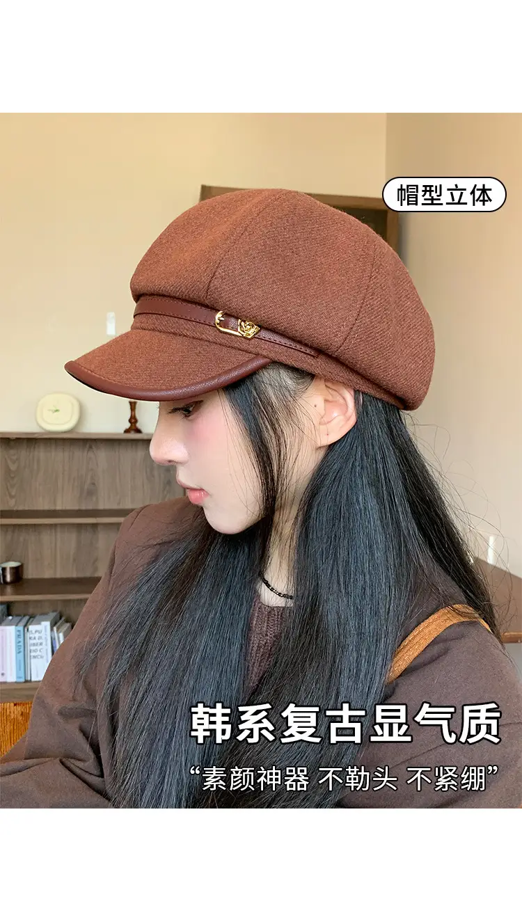 Japanese Retro Black Beret Hat for Women — feature 6