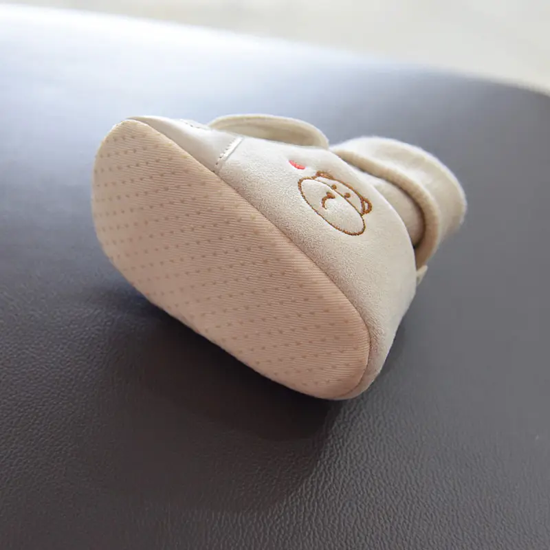 Jingqi Baby Boy's Velvet Step-In Shoes 2025 Winter Warm Socks 3-6M