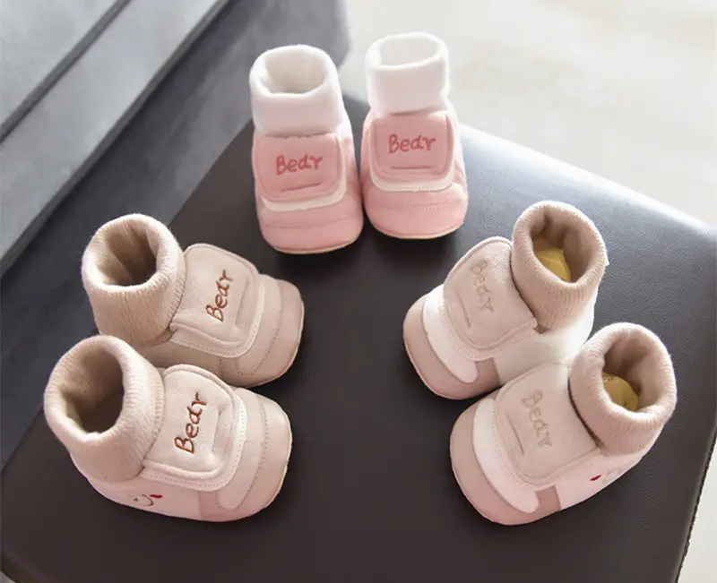 Jingqi Baby Boy's Velvet Step-In Shoes 2025 Winter Warm Socks 3-6M — feature 1