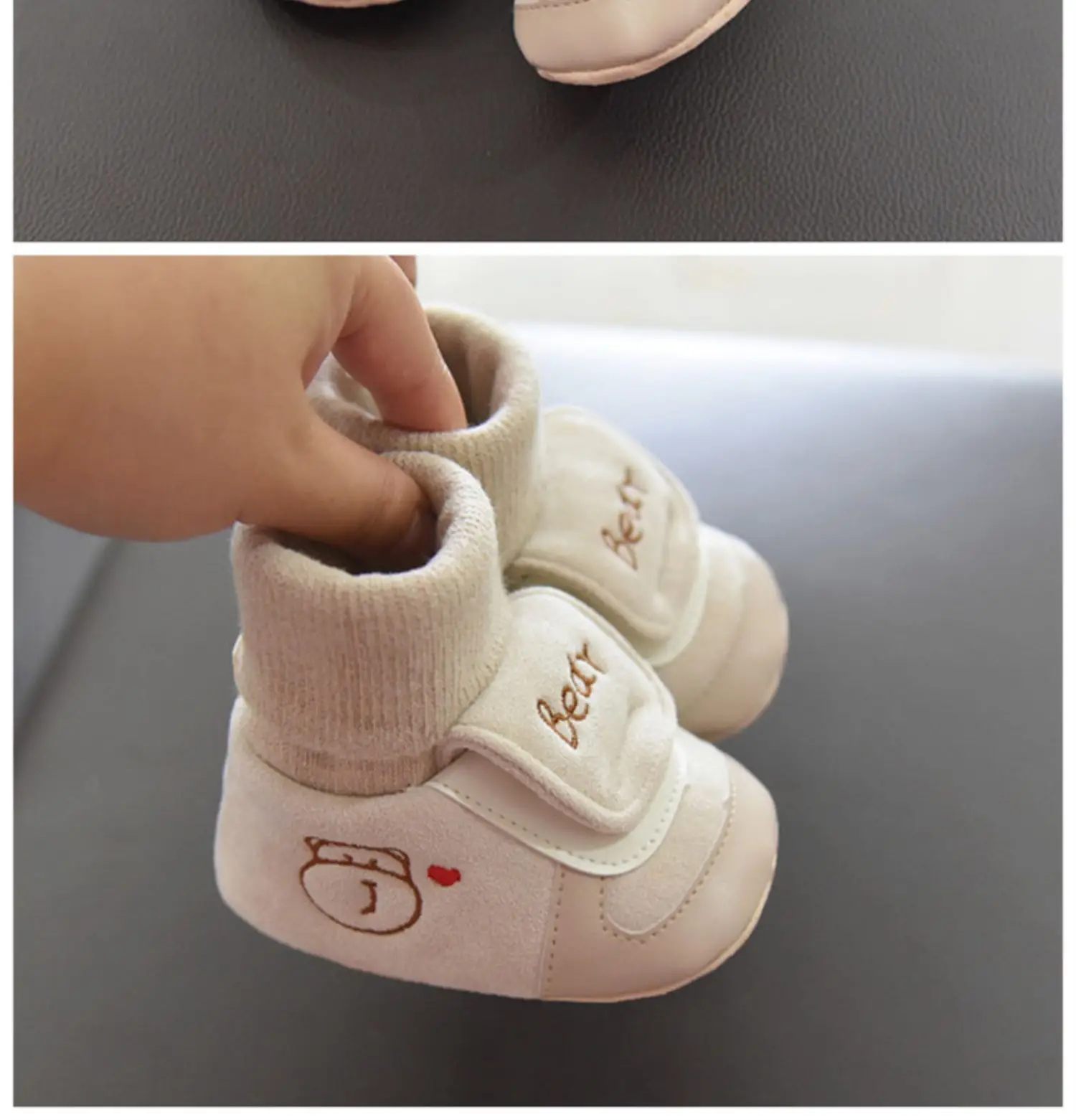 Jingqi Baby Boy's Velvet Step-In Shoes 2025 Winter Warm Socks 3-6M — feature 4
