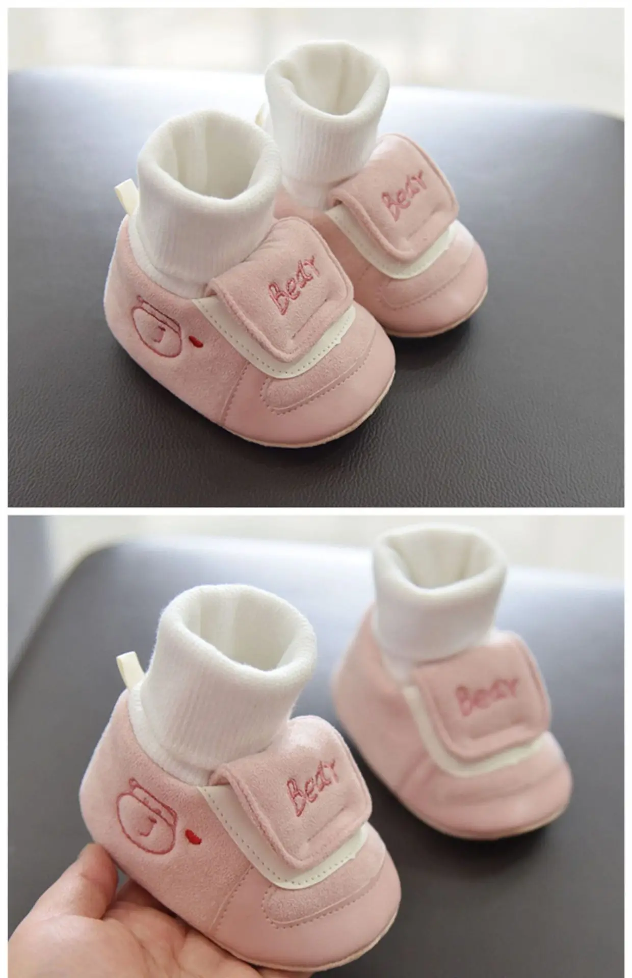 Jingqi Baby Boy's Velvet Step-In Shoes 2025 Winter Warm Socks 3-6M — feature 7