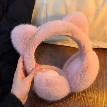 New Winter Earmuffs, Cute and Warm, Cat Ear Style, Plush Ear Protectors for Cycling, Anti-Freeze and Cold-Proof, Foldable