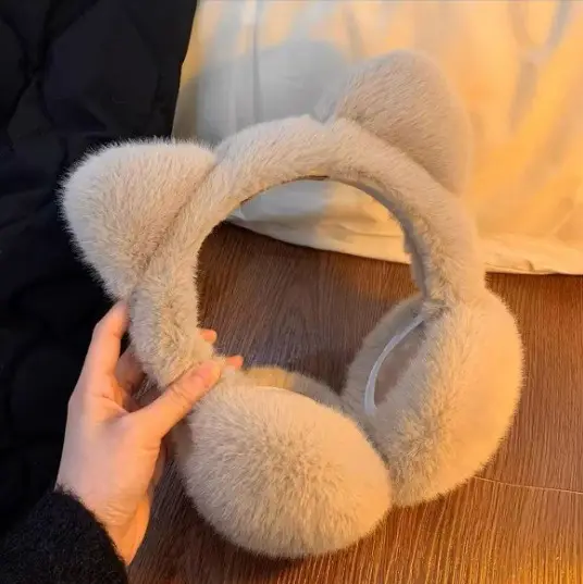 New Winter Earmuffs, Cute and Warm, Cat Ear Style, Plush Ear Protectors for Cycling, Anti-Freeze and Cold-Proof, Foldable