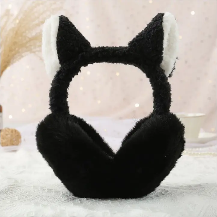 New Winter Earmuffs, Cute and Warm, Cat Ear Style, Plush Ear Protectors for Cycling, Anti-Freeze and Cold-Proof, Foldable