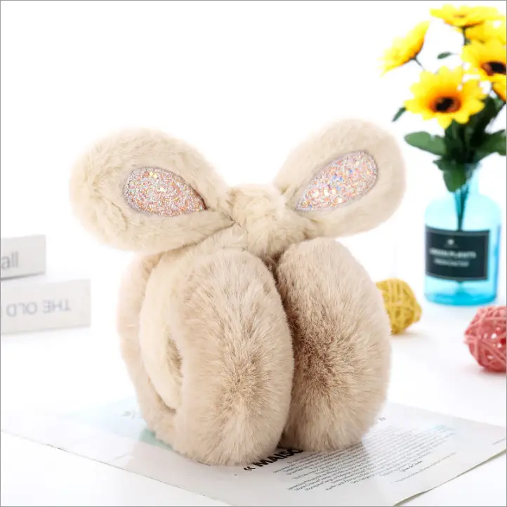 New Winter Earmuffs, Cute and Warm, Cat Ear Style, Plush Ear Protectors for Cycling, Anti-Freeze and Cold-Proof, Foldable