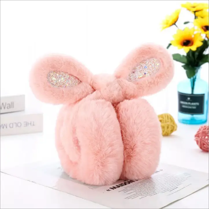 New Winter Earmuffs, Cute and Warm, Cat Ear Style, Plush Ear Protectors for Cycling, Anti-Freeze and Cold-Proof, Foldable