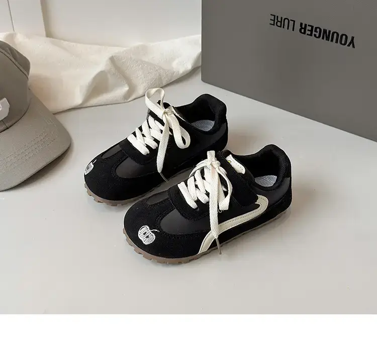 Girls' Black White Toddler Sneakers Soft Soled Lightweight — feature 14