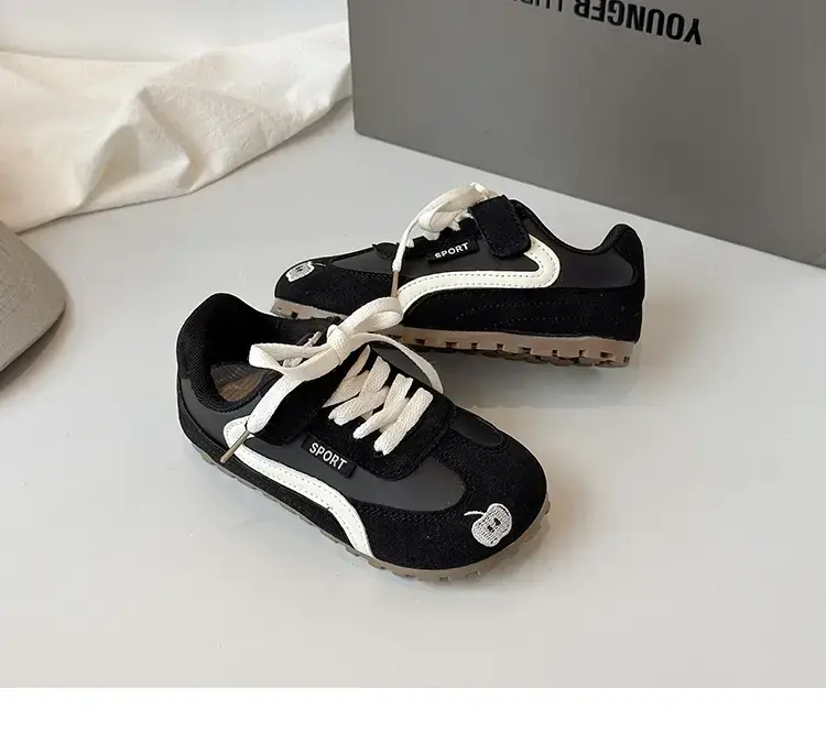 Girls' Black White Toddler Sneakers Soft Soled Lightweight — feature 15