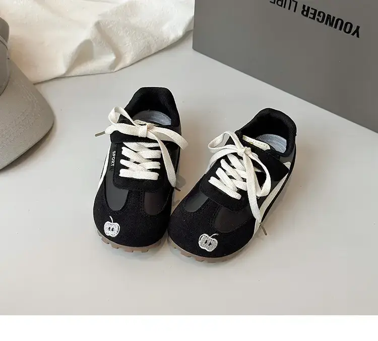 Girls' Black White Toddler Sneakers Soft Soled Lightweight — feature 16